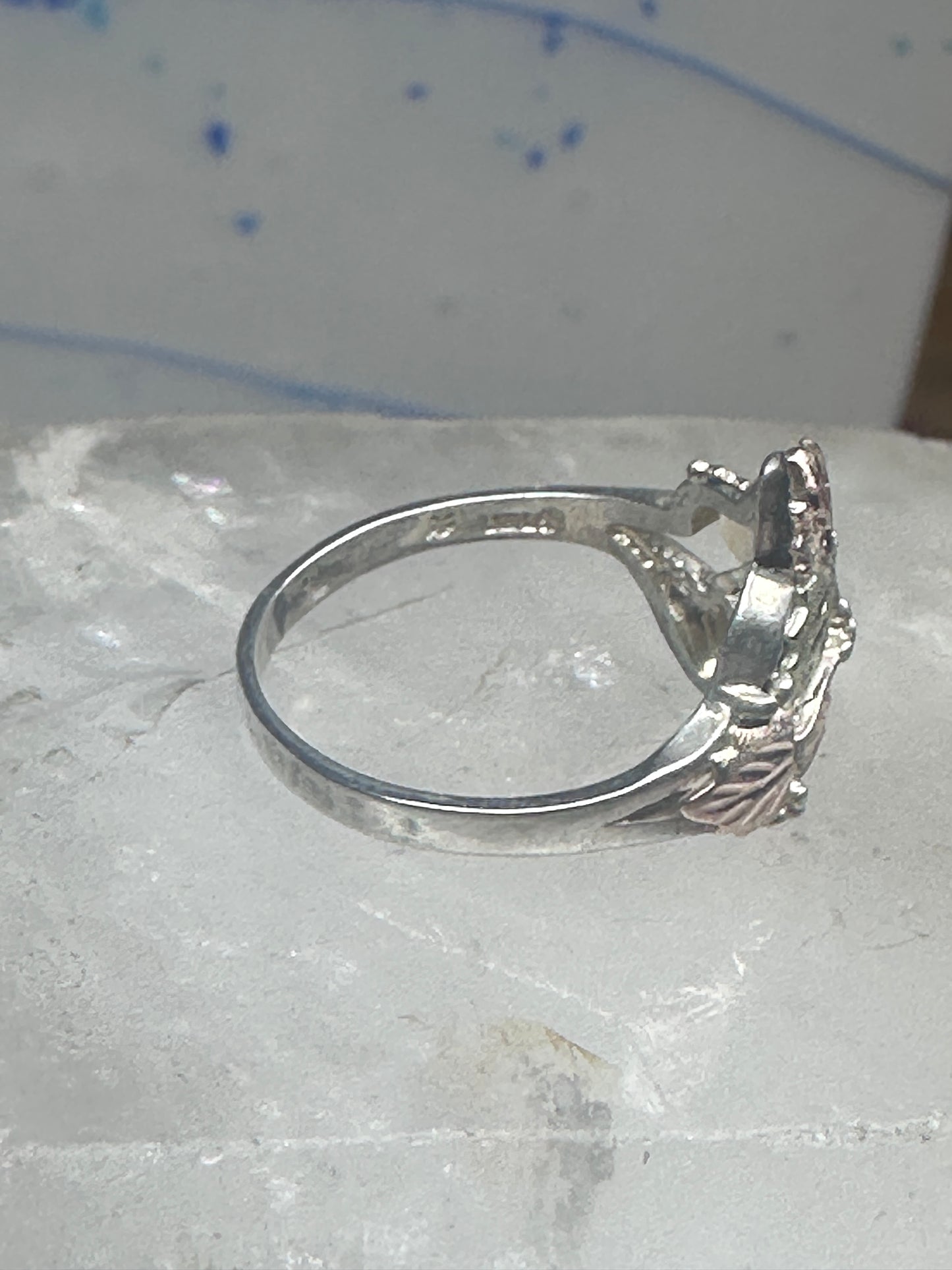 Black Hills Gold ring leaves band size 8.7 sterling silver women