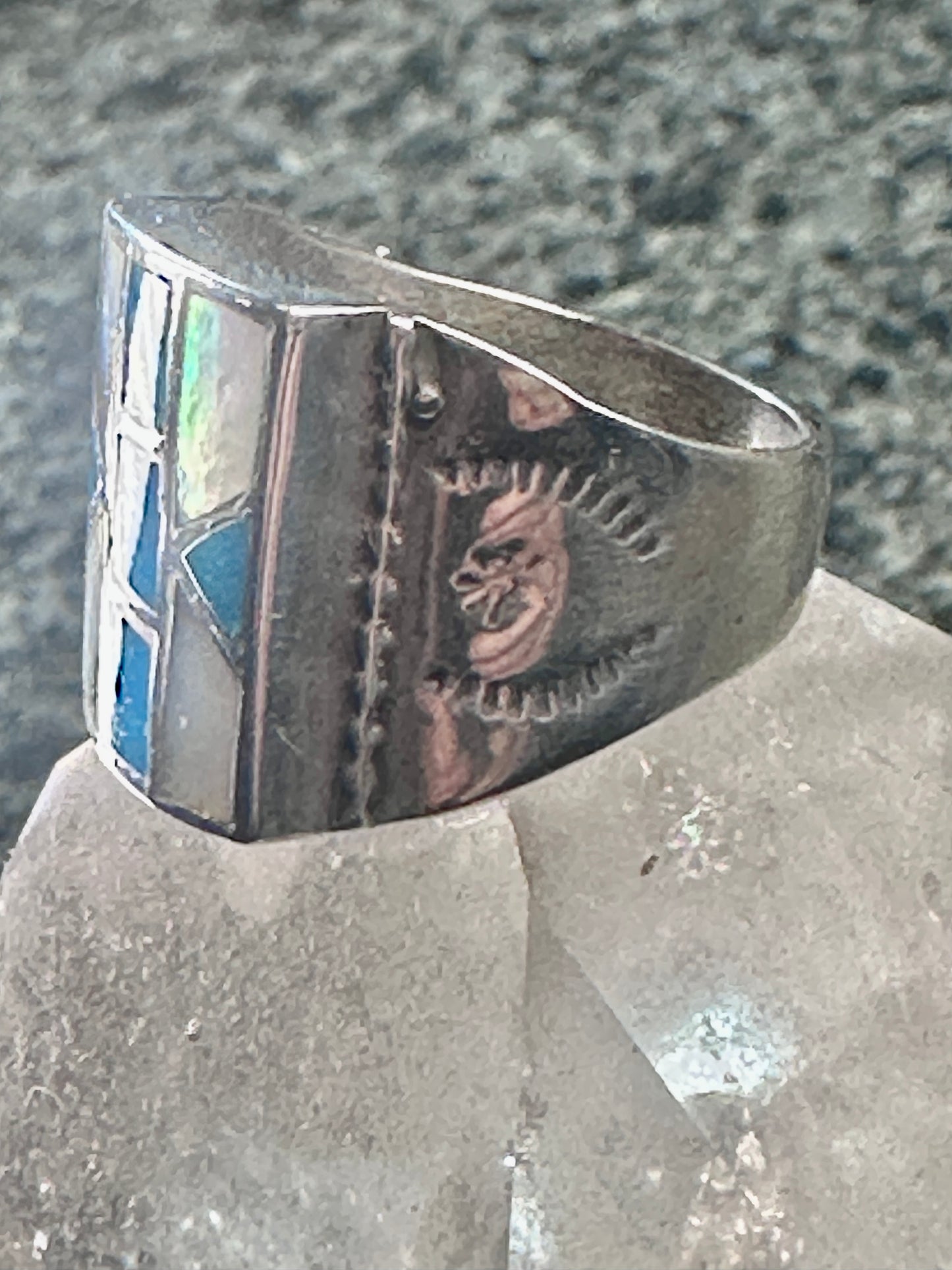 Navajo ring Turquoise Mother of Pearl Ring size 11.5 Sterling silver women men