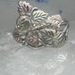 Black Hills Gold ring leaves band size 8.7 sterling silver women