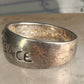Peace ring Peace band Peace sign size 7.50 sterling silver women men