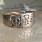 Peace ring Peace band Peace sign size 7.50 sterling silver women men
