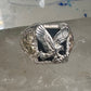 Eagle ring Black Hills Gold Onyx band size 11 sterling silver women men