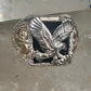 Eagle ring Black Hills Gold Onyx band size 11 sterling silver women men