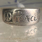 Peace ring Peace band Peace sign size 7.50 sterling silver women men