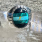 Southwest ring malachite turquoise onyx ring size 10 Sterling silver women men