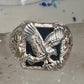 Eagle ring Black Hills Gold Onyx band size 11 sterling silver women men
