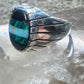 Southwest ring malachite turquoise onyx ring size 10 Sterling silver women men