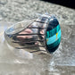 Southwest ring malachite turquoise onyx ring size 10 Sterling silver women men