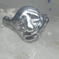 Face ring brutalist figurative pinky band size 4 sterling silver women