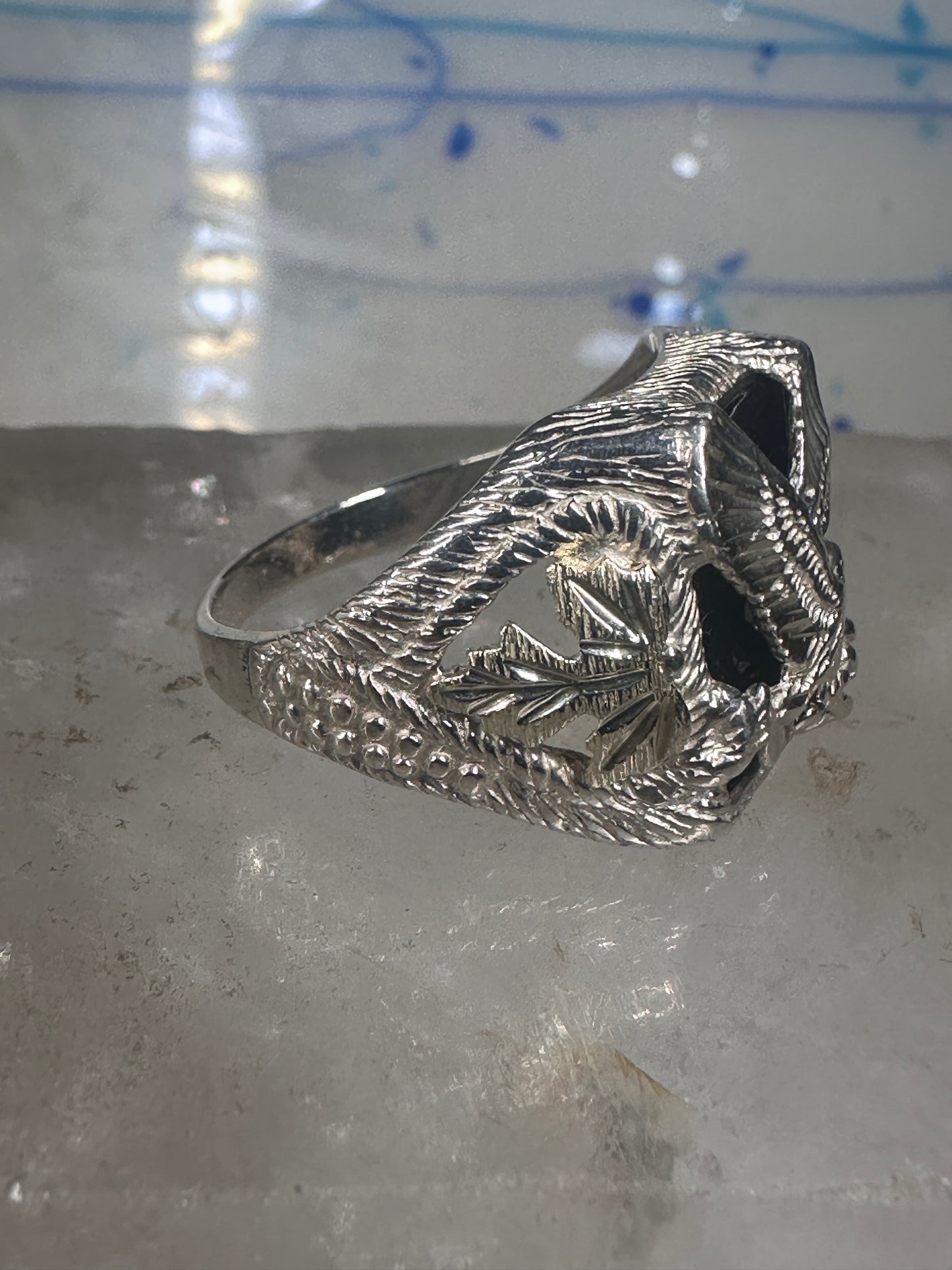 Eagle ring Black Hills Gold Onyx band size 11 sterling silver women men