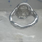Face ring brutalist figurative pinky band size 4 sterling silver women