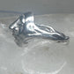 Face ring brutalist figurative pinky band size 4 sterling silver women