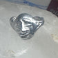 Face ring brutalist figurative pinky band size 4 sterling silver women