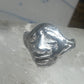 Face ring brutalist figurative pinky band size 4 sterling silver women