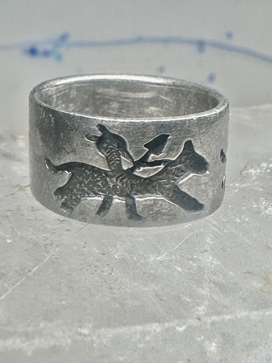 Horse ring storyteller Native American band size 5.5 sterling silver women