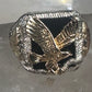 Black Hills Gold ring Eagle Onyx band size 10.75 sterling silver women men