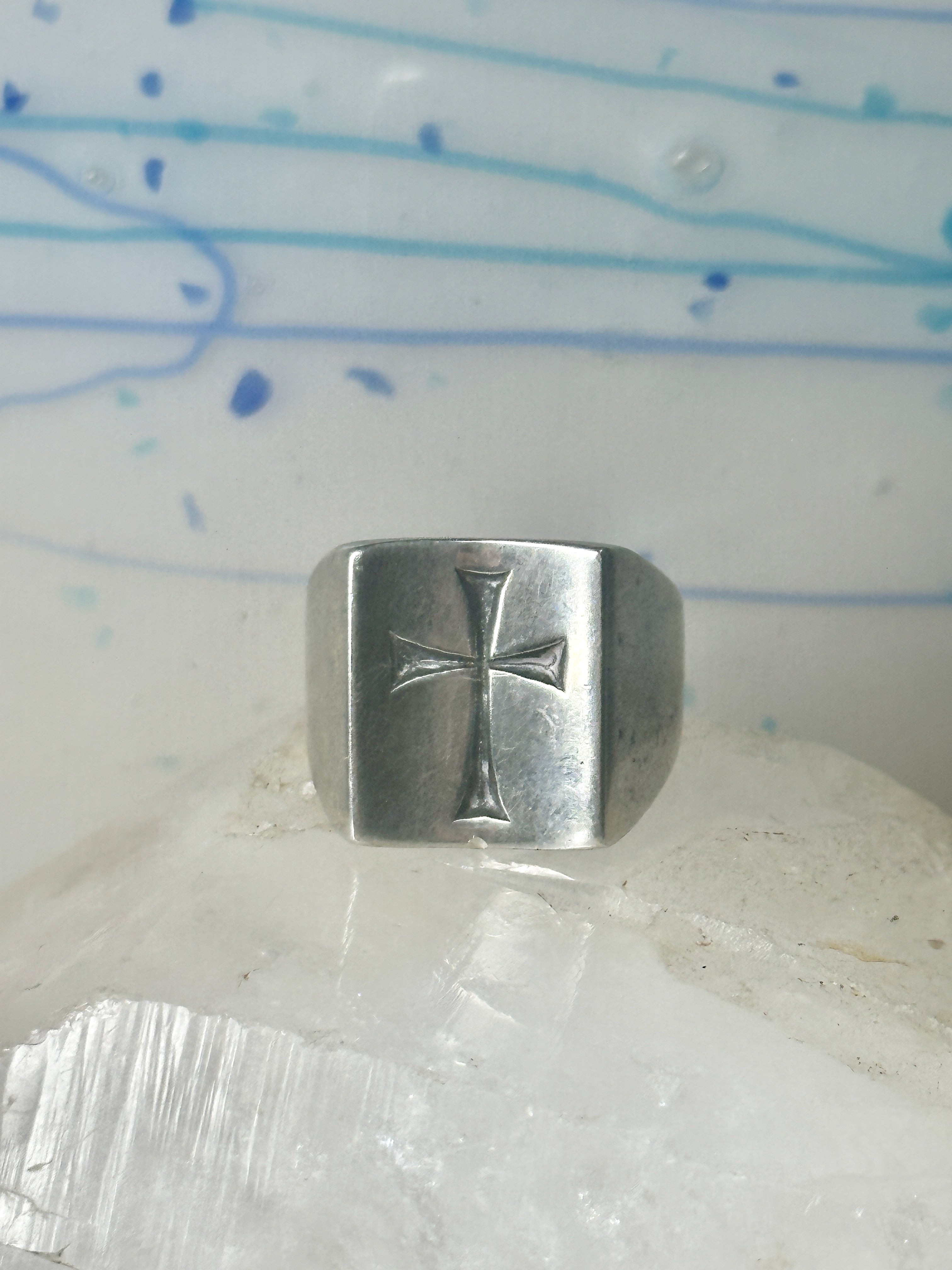 Vintage James Avery Heavy Cross Band Religious Sterling Silver Men