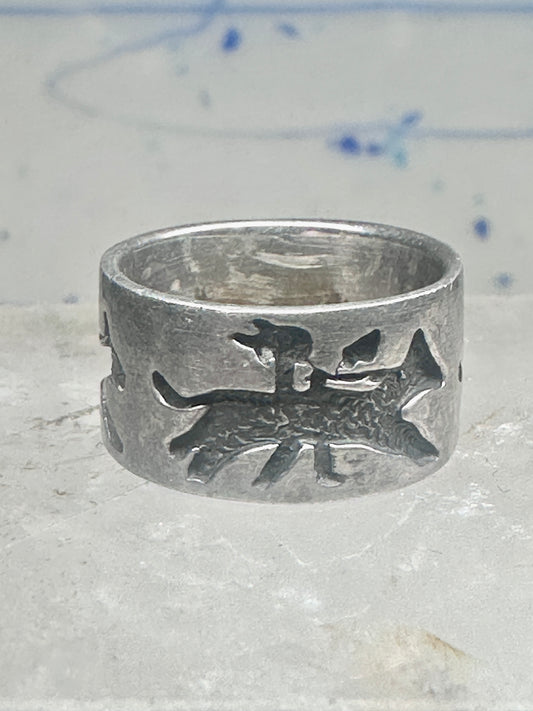Horse ring storyteller Native American band size 5.5 sterling silver women