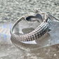 Lizard ring reptile gecko iguana band size 9 Sterling silver women men