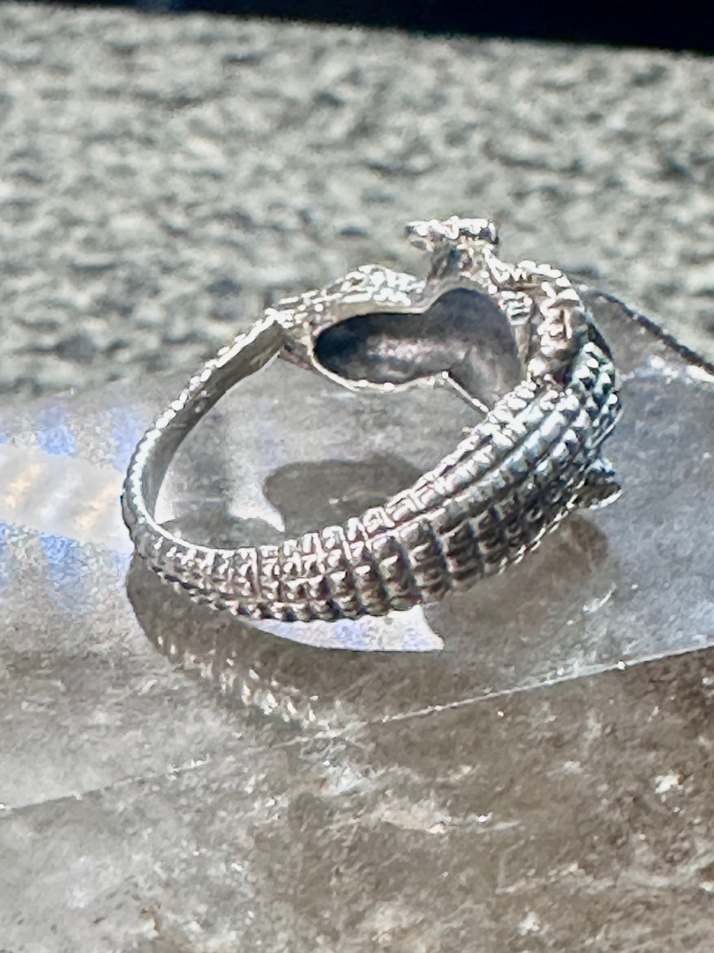 Lizard ring reptile gecko iguana band size 9 Sterling silver women men
