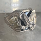 Black Hills Gold ring Eagle Onyx band size 11 sterling silver women men