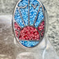 Sunrise ring sunset band seagulls turquoise coral southwest size 9.75 Sterling silver women men