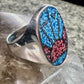 Sunrise ring sunset band seagulls turquoise coral southwest size 9.75 Sterling silver women men