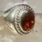 Fire Agate ring Navajo band size 8.50 sterling silver women men