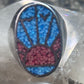 Sunrise ring sunset band seagulls turquoise coral southwest size 9.75 Sterling silver women men