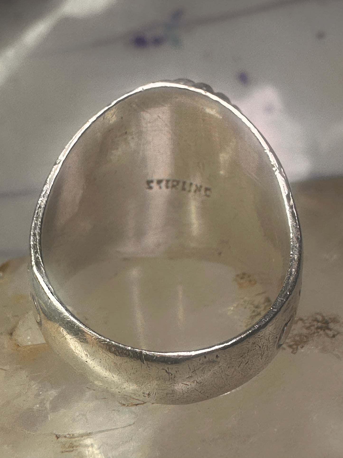 Fire Agate ring Navajo band size 8.50 sterling silver women men