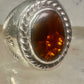 Fire Agate ring Navajo band size 8.50 sterling silver women men