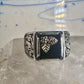 Black Hills Gold ring Leaves Onyx band size 11 sterling silver men