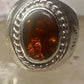 Fire Agate ring Navajo band size 8.50 sterling silver women men