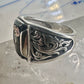 Black Hills Gold ring Leaves Onyx band size 11 sterling silver men