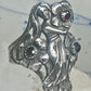 Vintage figurative lady flower band ring size 9.50 sterling silver women
