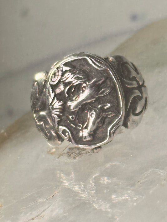 Horse ring Poison horses band size 5.75 cowgirl sterling silver women