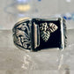 Black Hills Gold ring Leaves Onyx band size 11 sterling silver men