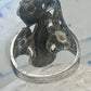 Vintage figurative lady flower band ring size 9.50 sterling silver women