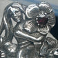 Vintage figurative lady flower band ring size 9.50 sterling silver women