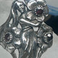 Vintage figurative lady flower band ring size 9.50 sterling silver women