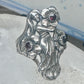 Vintage figurative lady flower band ring size 9.50 sterling silver women
