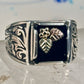 Black Hills Gold ring Leaves Onyx band size 11 sterling silver men