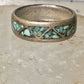 Zuni ring turquoise wedding band size 11.25 sterling silver women men