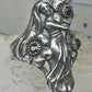 Vintage figurative lady flower band ring size 9.50 sterling silver women