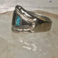 Turquoise chip ring onyx band size 10 sterling silver women men