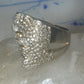 Sonia Bitton ring face band CZ size 8.50 sterling silver women