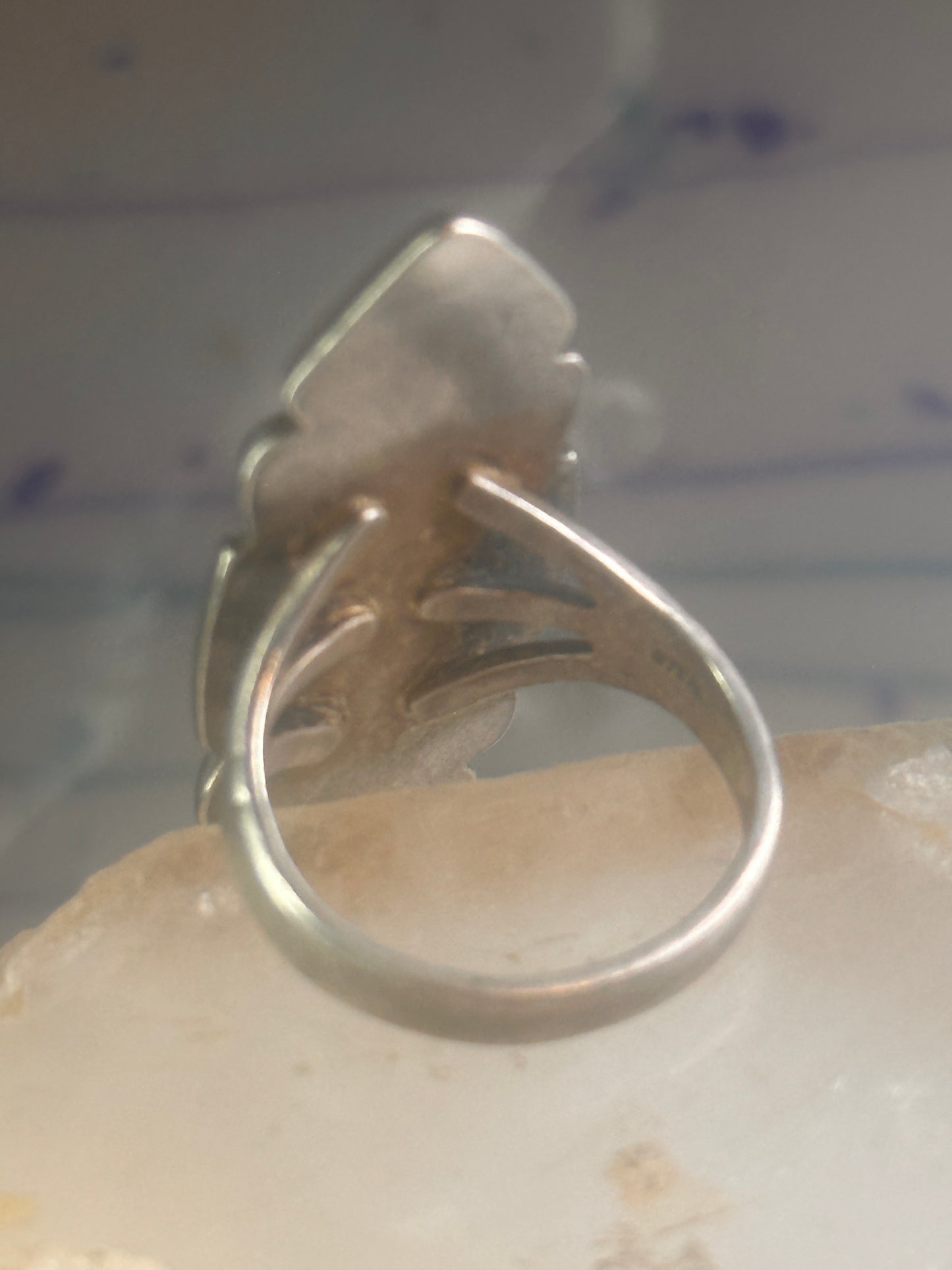 Navajo ring long turquoise size 7 sterling silver women