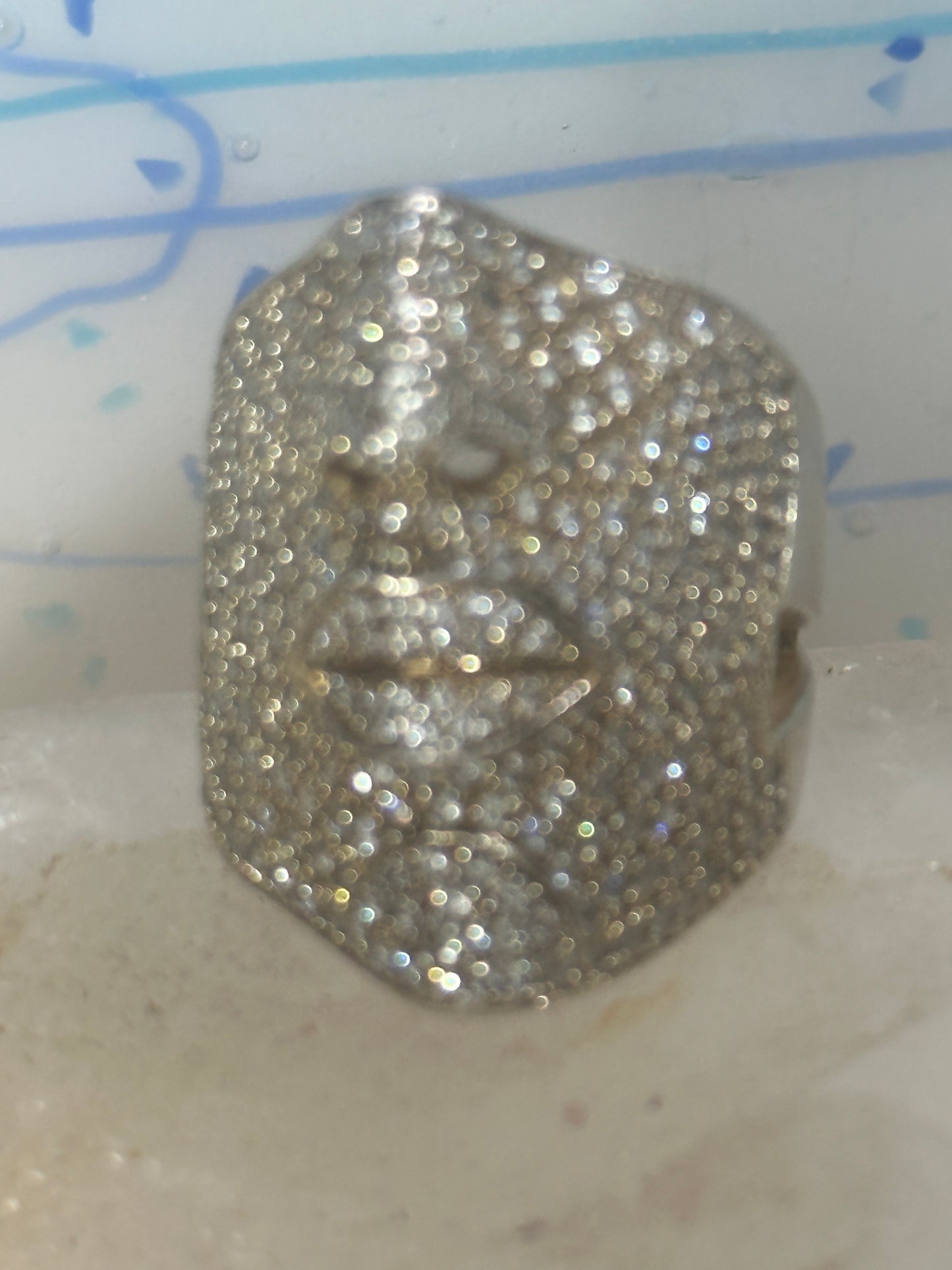 Sonia Bitton ring face band CZ size 8.50 sterling silver women