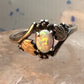 Black Hills Gold ring leaves lab opal band size 9.75 sterling silver women