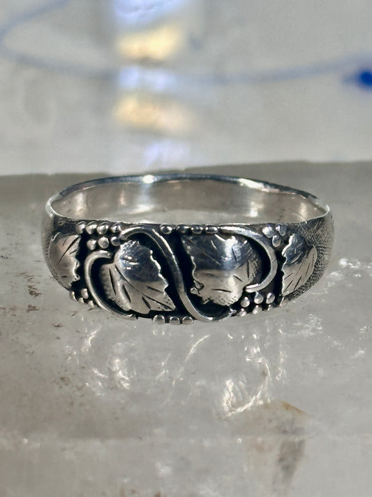 Leaves ring Leaves band size 13.25 sterling silver men women
